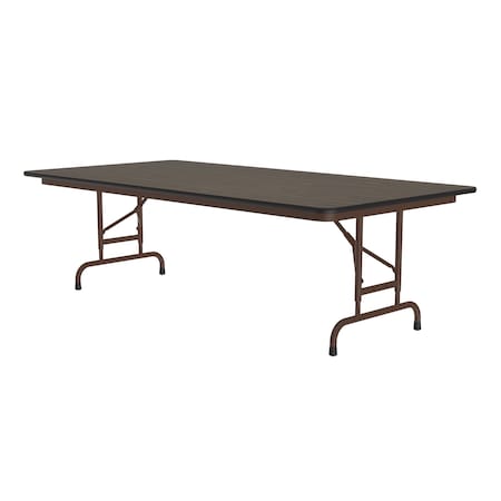 CORRELL CFA Adjustable Melamine Folding Tables 30x96 Walnut CFA3696M-01